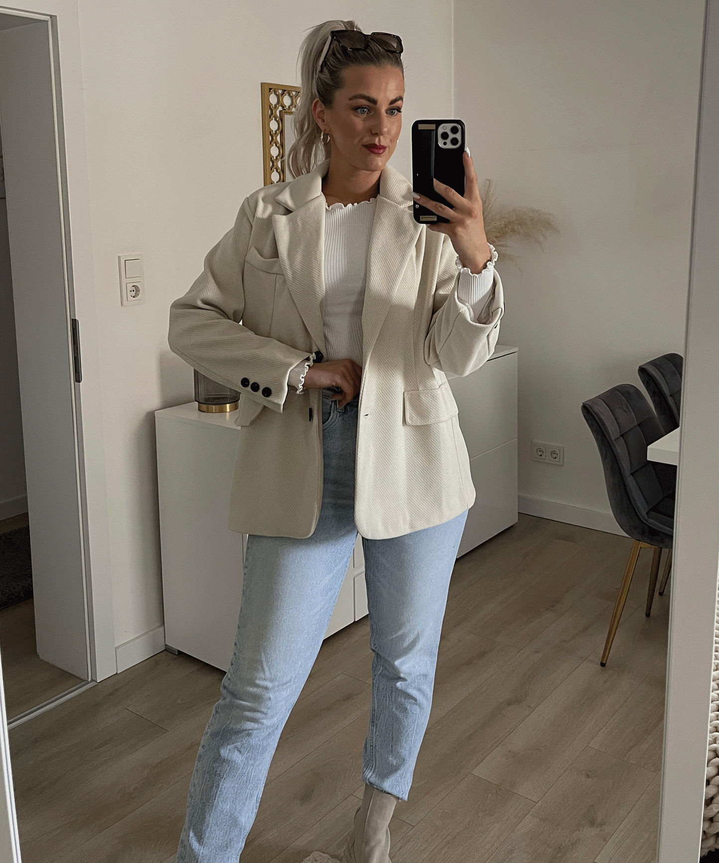 Belmira - Blazer Oversize Beige Élégant