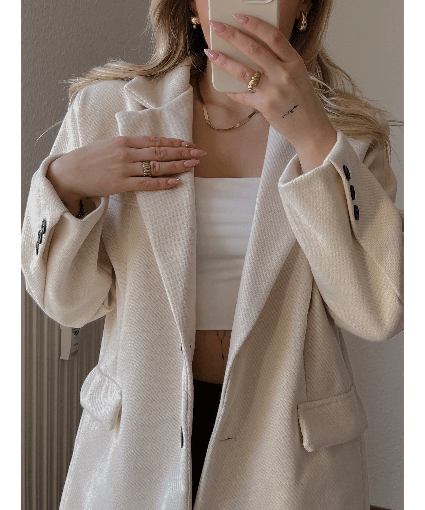 Belmira - Blazer Oversize Beige Élégant