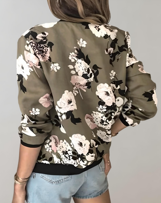 Yara - Veste Fleuri Bomber Femme