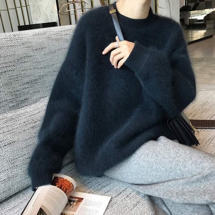 Pull Marlène épaules tombantes pour femme, maille douce adaptée aux tenues cocooning automnales.