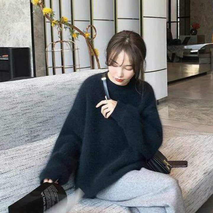 Pull Marlène épaules tombantes pour femme, maille douce adaptée aux tenues cocooning automnales.