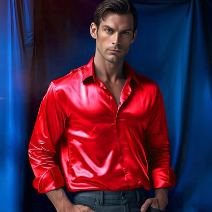 Gilian - Chemise Classique Satin Homme